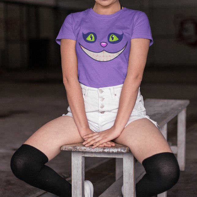 Camiseta Sorriso Gato de Cheshire Fora de Halloween (Criador carregado)