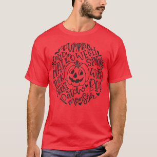 Camiseta Sorriso Palavras de Tipografia do Halloween de Pum