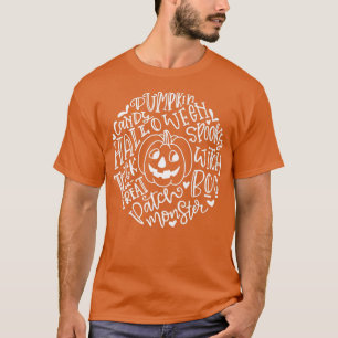 Camiseta Sorriso Palavras de Tipografia do Halloween de Pum