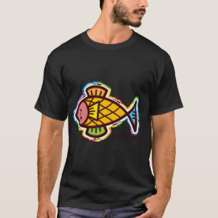 Camiseta sorriso peixe pequeno sortudo sonho, pesca, peixe