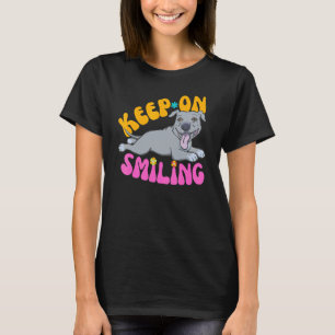 Camiseta Sorriso Pitbull Retro Hippie Floof Vibes Homens Mu