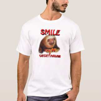 Camiseta sorriso se você é vegetariano