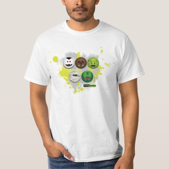 Camiseta Sorrisos assustadores - gota clássica dos monstro (Frente)