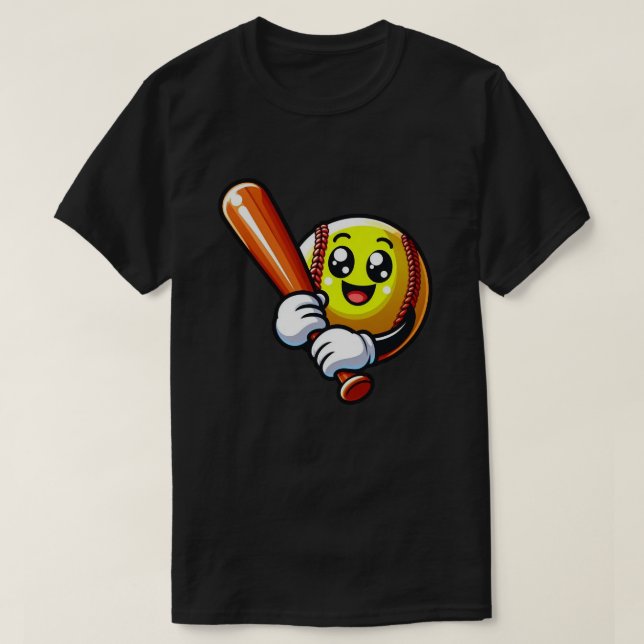 Camiseta Sorrisos de Softball: Batendo para diversão! (Frente do Design)