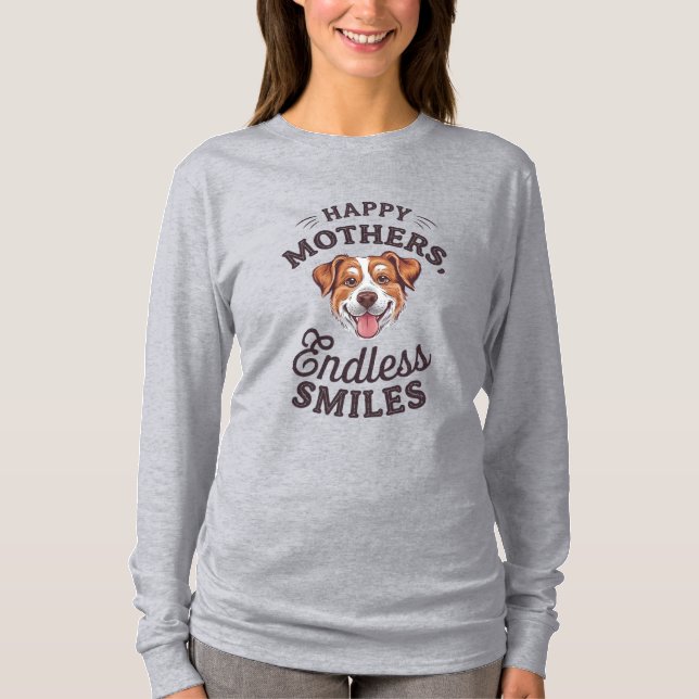 Camiseta Sorrisos sem fim de mães felizes - Dia de as mães  (Frente)