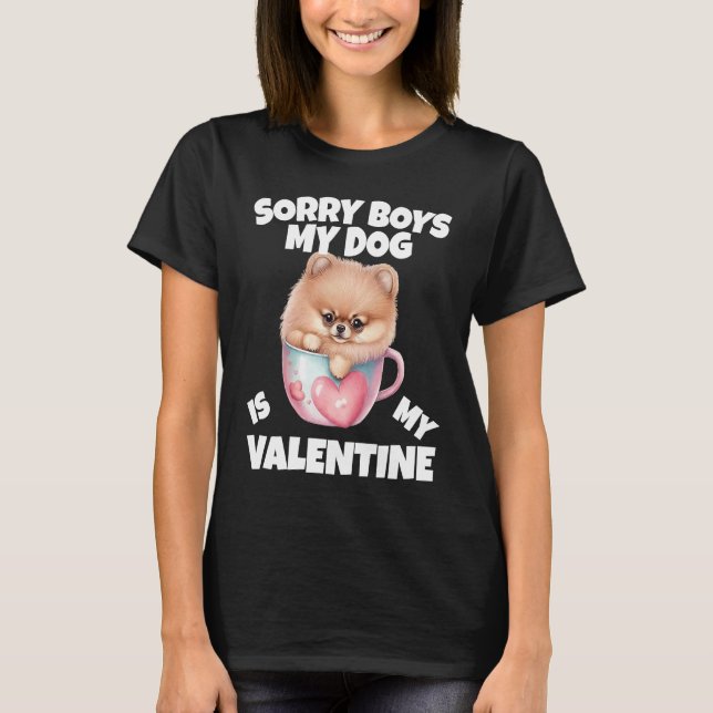 Camiseta Sorry Boys My Dog Is My Valentine  Dog (Frente)