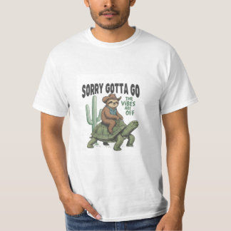 Camiseta Sorry Gotta Go Tee - Sloth on Turtle T-Shirt