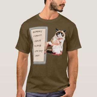 Camiseta Sorry I can't I have plans with my Cat Funny cat L