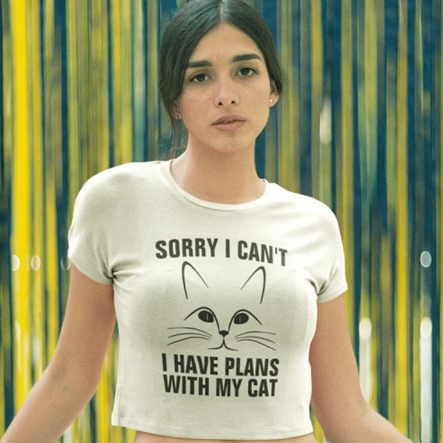 Camiseta Sorry I can't I have plans with my cat, T-shirts (Criador carregado)