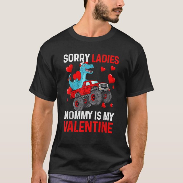 Camiseta Sorry Ladies Mommy Is My Valentine Red Plaid Toddl (Frente)