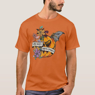 Camiseta Sorta Doce Sorta Spooky Floral Jack O' Lanterna Ha
