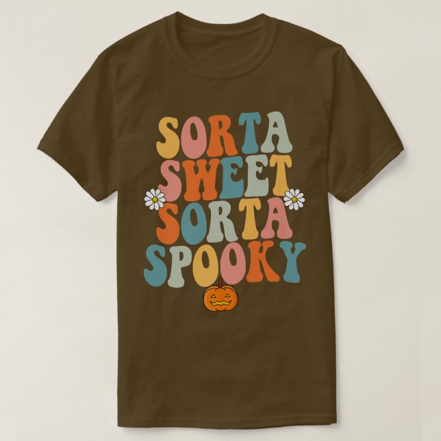 Camiseta Sorta Doce Sorta Spooky Pumpkin Halloween Premium (Frente do Design)