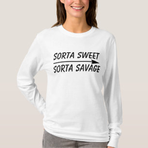Camiseta SORTA SWEET SORTA SALVA Mulheres T-Shirts Engraçad