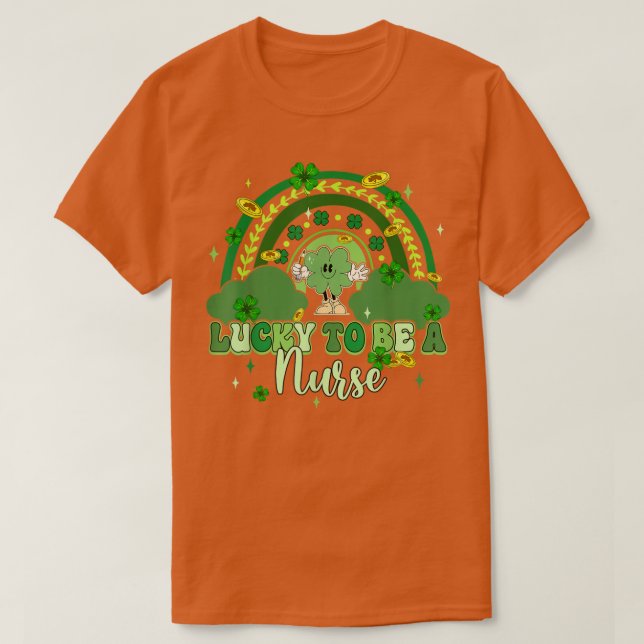 Camiseta Sorte De Ser Uma Enfermeira, Rua Arco-Íris De Groo (Frente do Design)