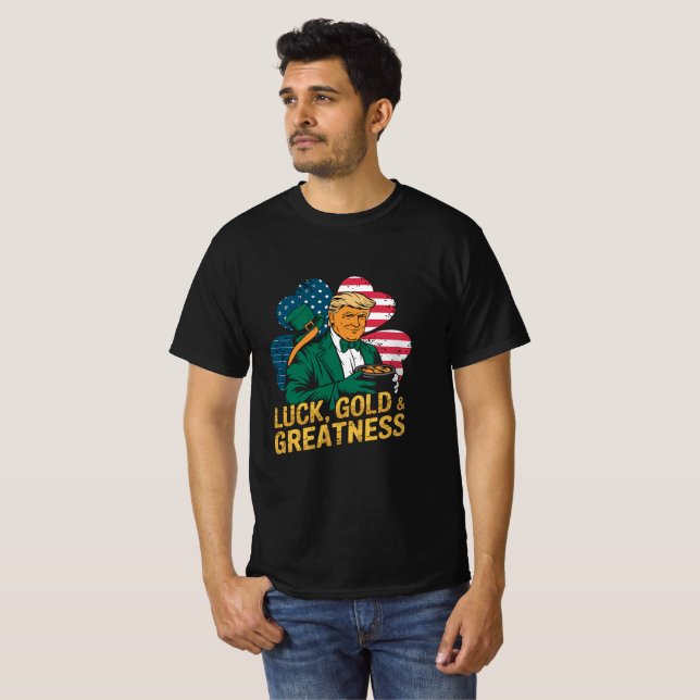 Camiseta Sorte do Dourado Donald Trump (Frente Completa)