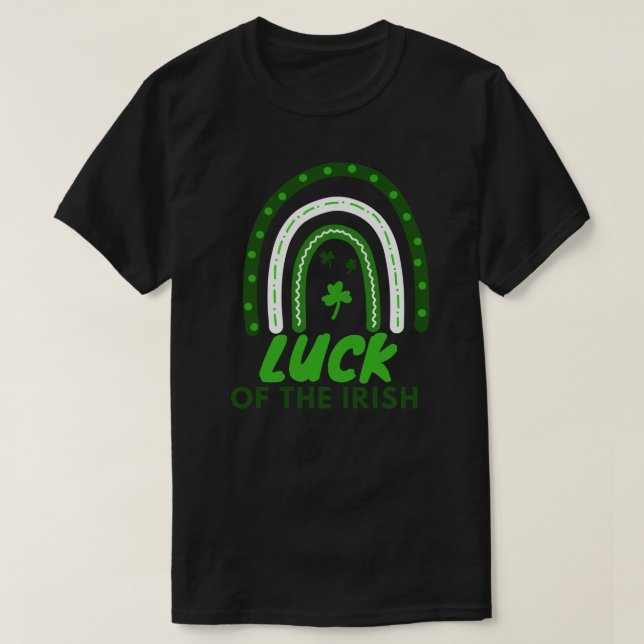 Camiseta Sorte dos Irlandeses, Dia de São Patrício Shamrock (Frente do Design)