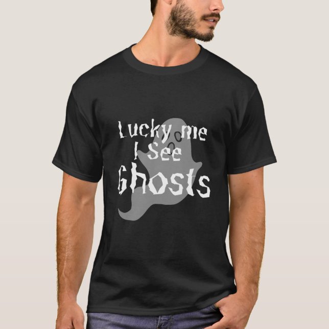 Camiseta Sorte Que Vejo Fantasmas - Assustador (Frente)