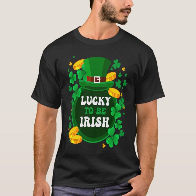 Camiseta Sorte Ser Iris Shamrock Dia de São Patrício (Frente)