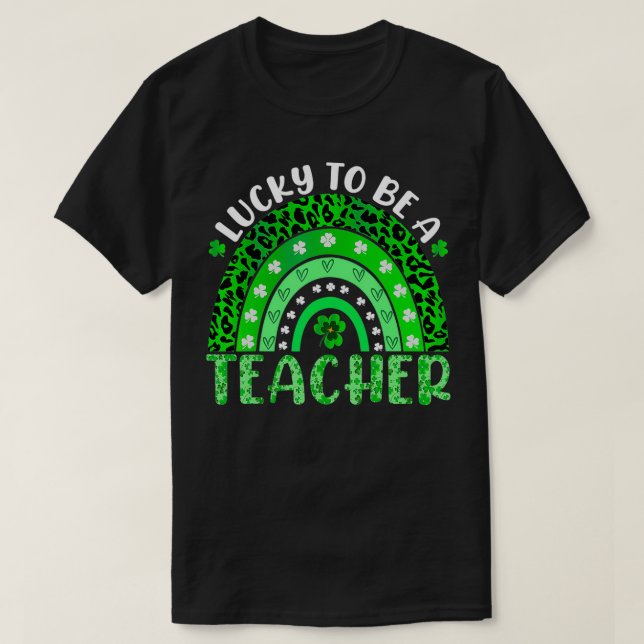 Camiseta Sorte Ser Professora Arco-Íris Professora St Patri (Frente do Design)