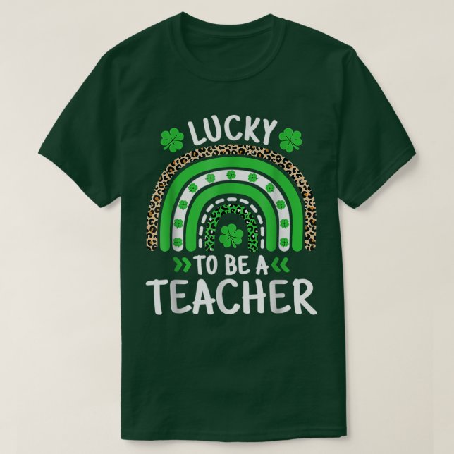 Camiseta Sorte Ser Professora Arco-Íris Professora St Patri (Frente do Design)
