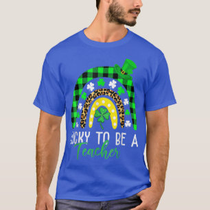 Camiseta Sorte Ser Professora Leopard Imprime Rua Arco-Íris