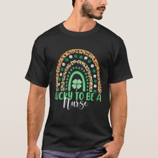 Camiseta Sorte Ser Uma Enfermeira Rainbow Leopard Nurse Rua
