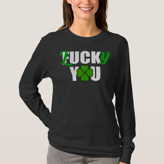 Camiseta Sorte Sua Rua Irlandesa Engraçada Dia De Patrick (Frente)