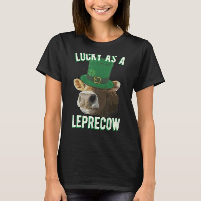 Camiseta Sortudo Como Rua De Leprechaun Mash-Up Cute Leprec (Frente)