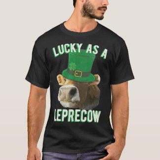 Camiseta Sortudo Como Uma Vaca Cuta Mais Pequena Mash-Up St