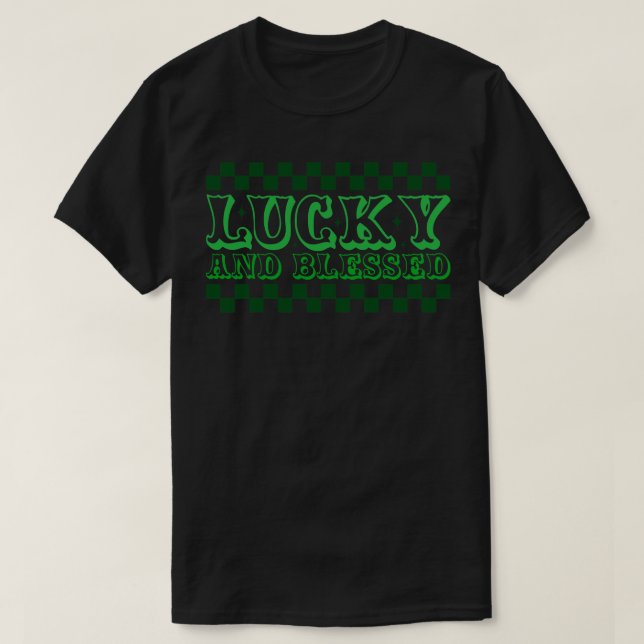 Camiseta Sortudo e abençoado 3 (Frente do Design)