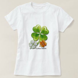 Camiseta Sortudos Charms. Rua de Tricolor Shamrock. Dia de