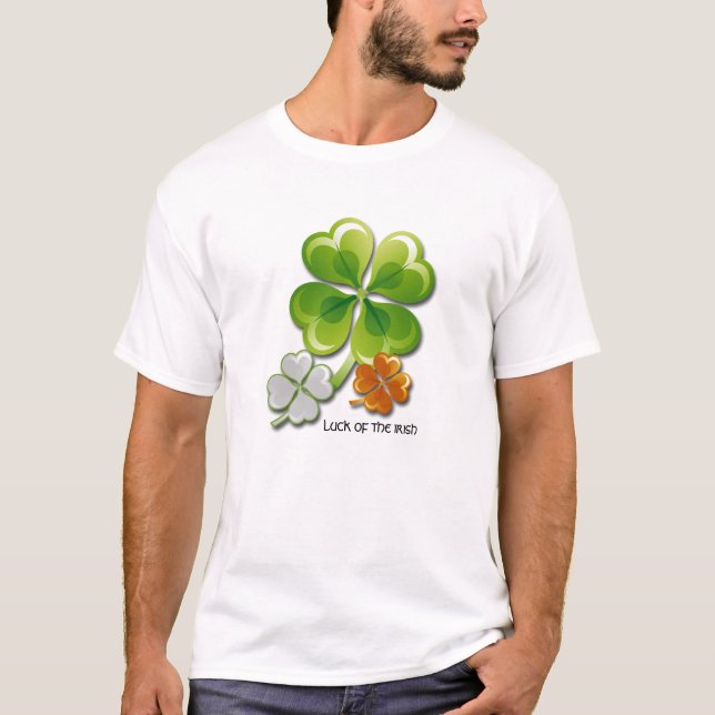 Camiseta Sortudos Charms Tricolor Shamrocks Rua. Dia de Pat (Frente)
