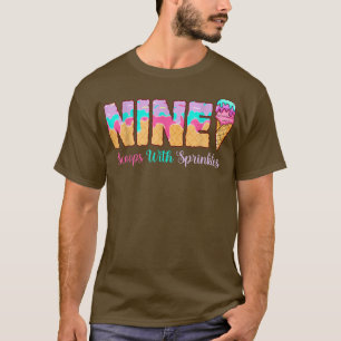 Camiseta Sorvete 9º Aniversário da Garota dos 9 Anos