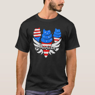 Camiseta Sorvete Americano Cone US Flag Patriótico 4º De J