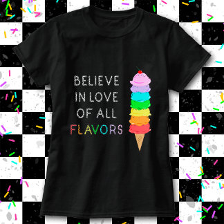 Camiseta Sorvete Arco-Íris LGBT Orgulho de Diversidade de A