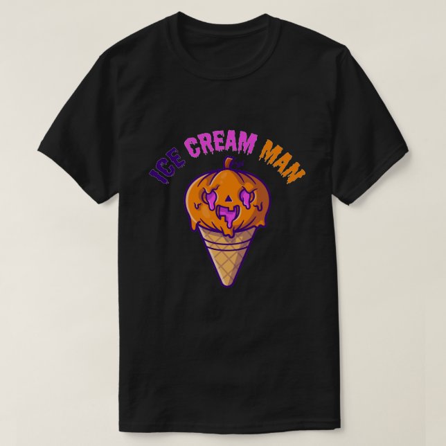 Camiseta sorvete Assustador Figurino de Halloween  (Frente do Design)