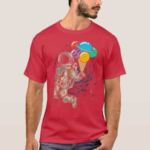 Camiseta Sorvete astronauta Gelato Sundae Comida gelado