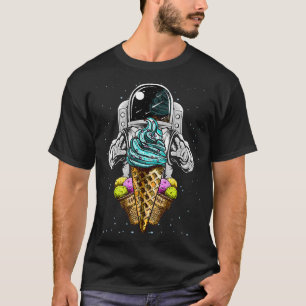 Camiseta Sorvete Astronauta Para Meninas Summer Cosmonau
