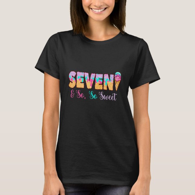 Camiseta Sorvete Birthday Girl 7 Anos (Frente)