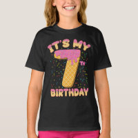 Sorvete bonito É meu aniversário 7 7 anos Garota