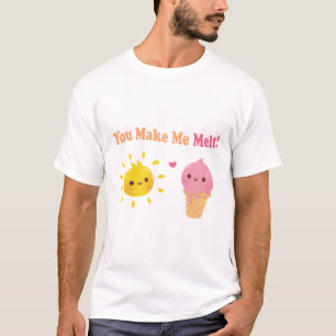 Camiseta Sorvete bonito e sol você me faz derreter trocadil
