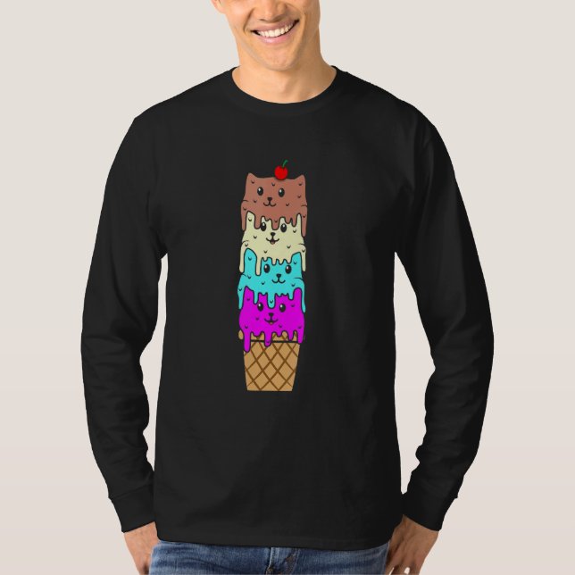 Camiseta Sorvete Cat Cone Summer Boys Graphic (Frente)