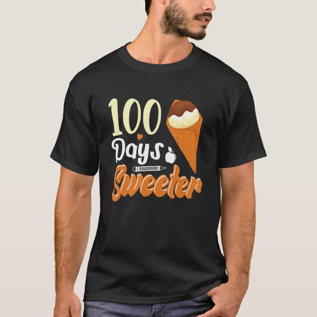 Camiseta Sorvete Cone 100 Dias De Professores Raparigas B (Frente)
