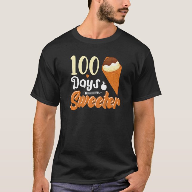 Camiseta Sorvete Cone 100 Dias De Professores Raparigas B (Frente)