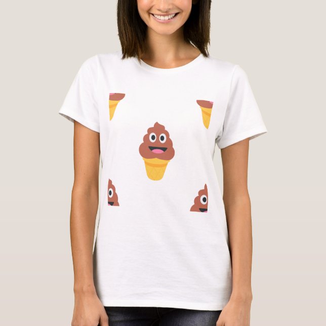 Camiseta sorvete cone poo emoji (Frente)