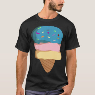 Camiseta Sorvete Cone Sorvete Para Raparigas E Mulheres