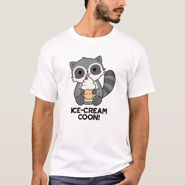 Camiseta Sorvete Coon Funny Animal Racoon Pun (Frente)