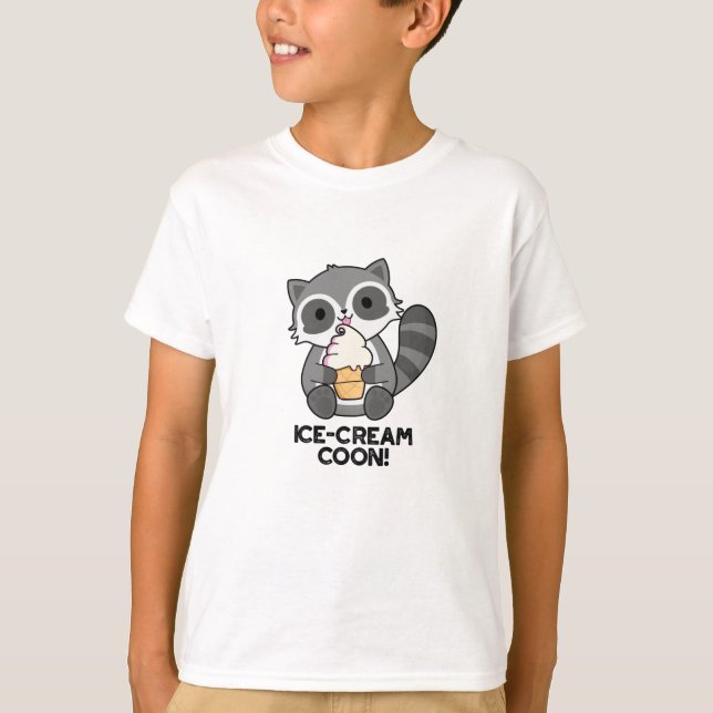 Camiseta Sorvete Coon Funny Animal Racoon Pun (Frente)