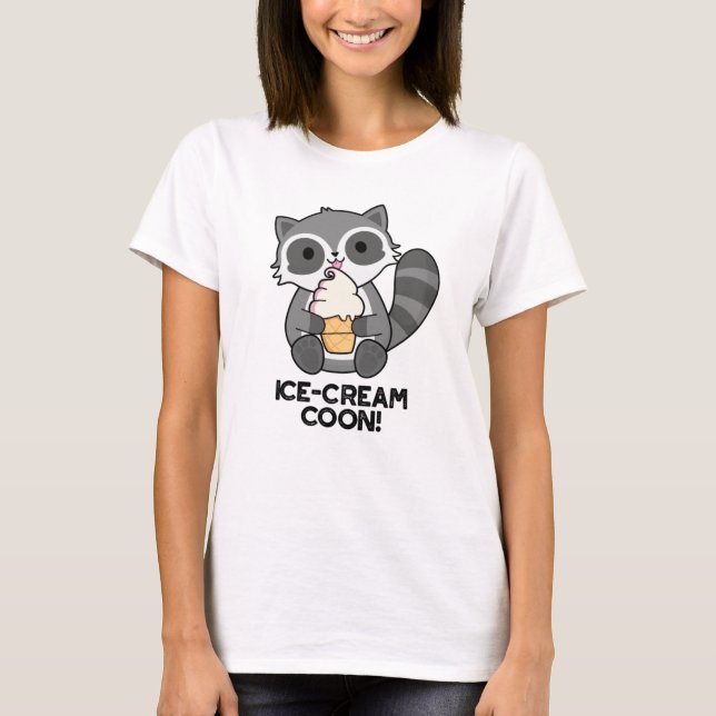 Camiseta Sorvete Coon Funny Animal Racoon Pun (Frente)