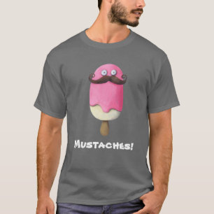 Camiseta Sorvete cor-de-rosa com bigodes
